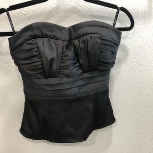Black satin tube top